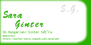 sara ginter business card